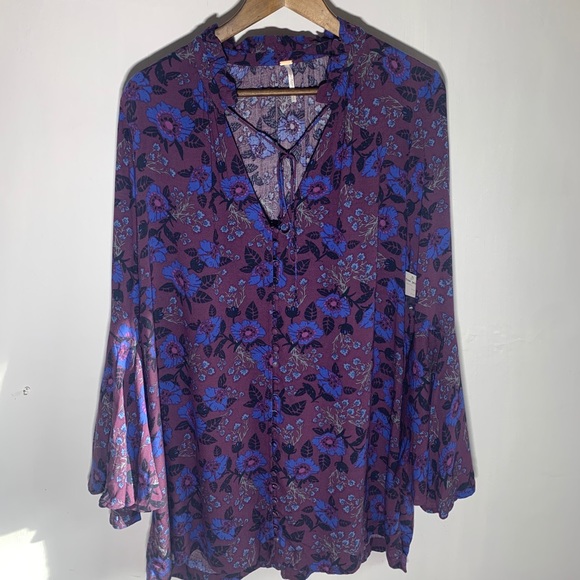 nwt free people floral tunic - Picture 3 of 9